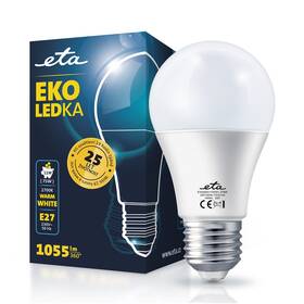 Žárovka LED ETA EKO LEDka klasik 11W, E27, teplá bílá (ETAA60W11WW01) - rozbaleno - 24 měsíců záruka