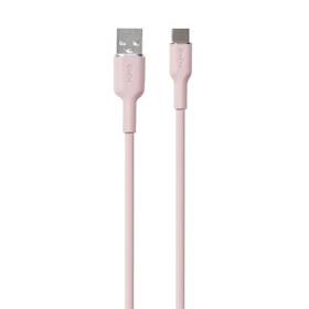 Kabel Puro Soft USB-C/USB-A 60 W, 1,5 m růžová barva
