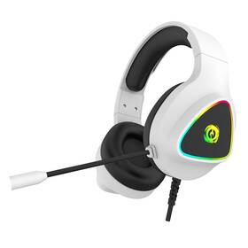 Headset Canyon Shadder GH-6, RGB podsvícení, USB + 3,5mm jack, 2m kabel bílá barva
