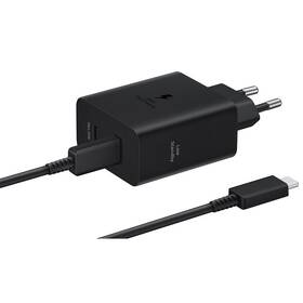 Nabíječka do sítě Samsung 2x USB-C, s funkcí Fast Charge 50W + kabel USB-C černá barva
