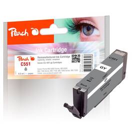 Inkoustová náplň Peach Canon CLI-551GY, 8,5ml (319436) šedá
