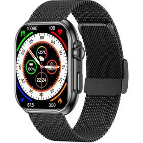 Chytré hodinky ARMODD Squarz 12 Ultimate - černé s kovovým řemínkem + silikonový řemínek (9115)