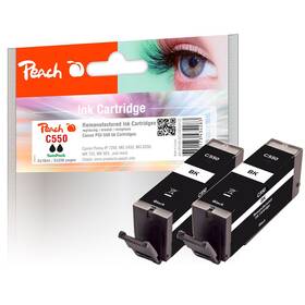 Inkoustová náplň Peach Canon PG-550 TwinPack, 2x330 stran (320122) černá