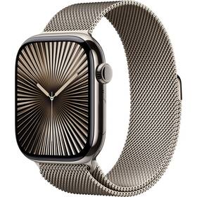 Chytré hodinky Apple GPS + Cellular 46mm pouzdro z přírodního titanu - přírodní milánský tah - S/M 
