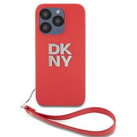 Kryt na mobil DKNY Leather Stack Strap Wrist na Apple iPhone 15 Pro Max červená barva
