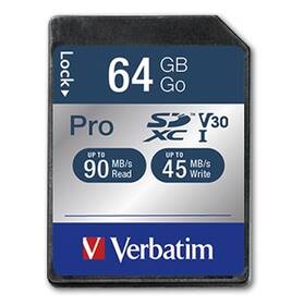 Verbatim Pro SDXC 64GB UHS-I V30 U3 (90R/45W)