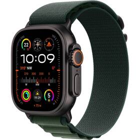 Apple Watch Ultra 2 GPS + Cellular 49mm pouzdro z černého titanu - tmavě zelený alpský tah - L