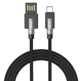 Kabel GND USB / USB-C, 1m, opletený (USBAC100MM19) černý - zánovní - 24 měsíců záruka