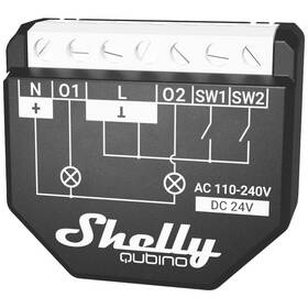 Modul Shelly Wave 2PM, spínací modul, Z-Wave 
