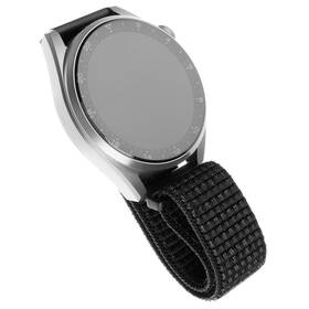 Řemínek FIXED Nylon Strap s šířkou 22mm pro smartwatch, reflexní (FIXNST-22MM-REBK) černý