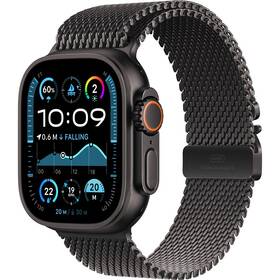 Apple Watch Ultra 2 GPS + Cellular 49mm pouzdro z černého titanu - milánský tah z černého titanu - L