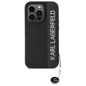 Kryt na mobil Karl Lagerfeld PU Saffiano Rhinestone Charm na Apple iPhone 15 Pro Max černá barva
