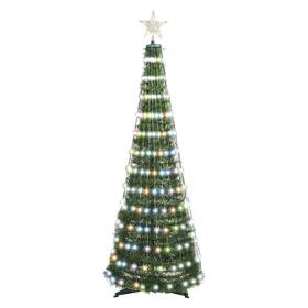 LED dekorace EMOS 244 LED vánoční stromek se světelným řetězem a hvězdou, 1,5 m, vnitřní, ovladač, časovač, RGB (D5AA02) - rozbaleno - 24 měsíců záruka