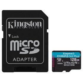 Kingston Canvas Go! Plus MicroSDXC 128GB UHS-I U3 (170R/90W) + adaptér