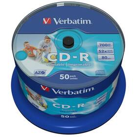 Verbatim Printable CD-R DLP 700MB/80min, 52x, 50-cake