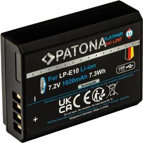 PATONA pro foto Canon LP-E10 1020mAh Li-Ion Platinum, USB-C