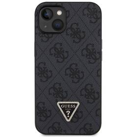 Kryt na mobil Guess 4G Strass Triangle Metal Logo + Crossbody Popruh na Apple iPhone 15 (GUHCP15SP4TDSCPK) černý