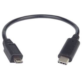 Kabel PremiumCord USB-C/Micro USB, 20 cm (kur31-02) černý