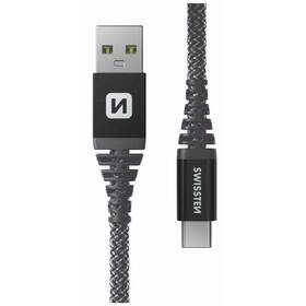 Kabel Swissten Kevlar USB/USB-C, 1,5 m (71541010) antracitový
