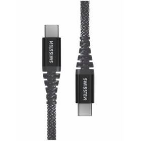 Kabel Swissten Kevlar USB-C/USB-C, 1,5 m (71542010) antracitový