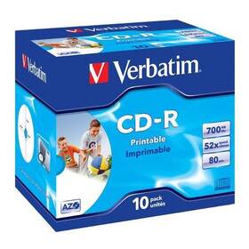 Verbatim Printable CD-R DLP 700MB/80min. 52x, jewel box, 10ks