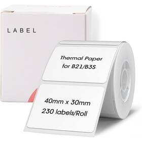 Papírový štítek Niimbot R 40x30mm 230ks pro B21 (A2A88608401) bílý