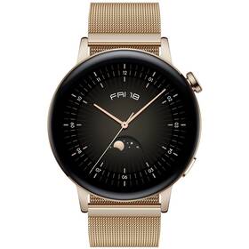 Chytré hodinky Huawei Watch GT 3 42 mm (Elegant) - Light Gold + Light GoldMilanese Strap (55027151) - s kosmetickou vadou - 12 měsíců záruka