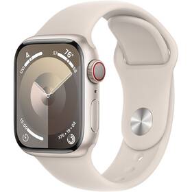 Chytré hodinky Apple Watch Series 9 Watch Series 9 GPS + Cellular 45mm pouzdro z hvezdně bílého hliníku - hvězdně bílý sportovní řemínek - M/L (MRM93QC/A) - rozbaleno - 24 měsíců záruka