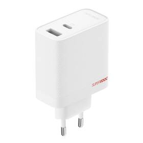 Nabíječka do sítě OnePlus SUPERVOOC 80W, GaN, USB/USB-C + kabel USB-C bílá barva
