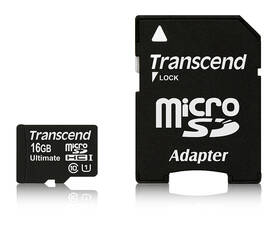 Transcend MicroSDHC 16GB UHS-I U1 (90MB/s) + adapter