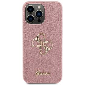 Kryt na mobil Guess Fixed Glitter 4G Metal Logo na Apple iPhone 15 Pro Max (GUHCP15XHG4SGP) růžový