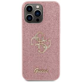 Kryt na mobil Guess Fixed Glitter 4G Metal Logo na Apple iPhone 15 Pro Max růžová barva
