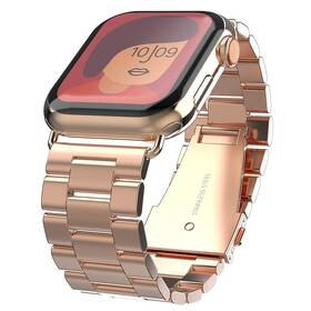 Řemínek Swissten na Apple Watch, kovový, 38/40/41 mm (46000303) růžový/zlatý