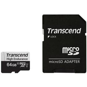 Paměťová karta Transcend MicroSDXC High Endurance 64GB UHS-I U1 (95R/45W) + adaptér (TS64GUSD350V)