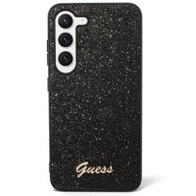 Kryt na mobil Guess Glitter Flakes Metal Logo na Samsung Galaxy S23+ černá barva
