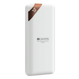 Powerbank Canyon PB-102W, 10000 mAh, USB-C, s digitálnim displejem (CNE-CPBP10W) bílá