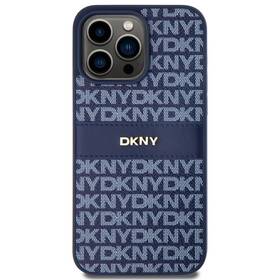 Kryt na mobil DKNY PU Leather Repeat Pattern Tonal Stripe na iPhone 15 Pro Max (DKHCP15XPRTHSLB) modrý