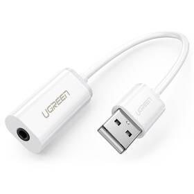 Redukce UGREEN USB/3,5mm Jack (30712) bílá - rozbaleno - 24 měsíců záruka