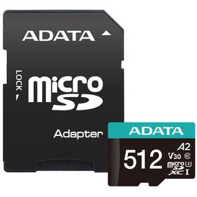 Paměťová karta ADATA MicroSDXC 512GB UHS-I (100R/80W) + adaptér 
