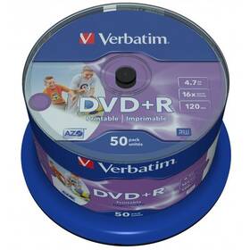 Verbatim Printable DVD+R 4,7GB, 16x, 50cake