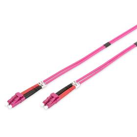 Kabel Digitus Optic Patch, LC / LC, Multimode, OM4, 50/125 µ, 7m (DK-2533-07-4) růžový
