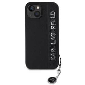 Kryt na mobil Karl Lagerfeld PU Saffiano Rhinestone Charm na Apple iPhone 15 černá barva
