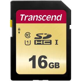 Paměťová karta Transcend 500S SDHC 16GB UHS-I U1 (Class 10) (95R/60W) (TS16GSDC500S)