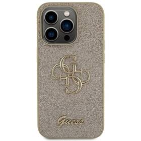 Kryt na mobil Guess Fixed Glitter 4G Metal Logo na Apple iPhone 15 Pro (GUHCP15LHG4SGD) zlatý