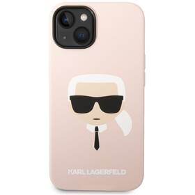 Kryt na mobil Karl Lagerfeld Liquid Silicone Karl Head na Apple iPhone 14 Plus (KLHCP14MSLKHLP) růžový