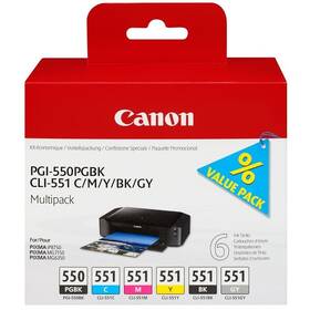 Inkoustová náplň Canon PGI-550 + CLI-551 Multi pack, 319 stran, CMYK (6496B005)