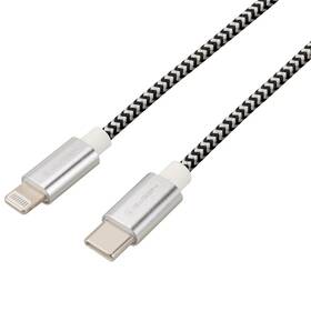 Kabel GoGEN USB-C / Lightning, 1m, opletený (USBC8P100MM24) stříbrný - rozbaleno - 24 měsíců záruka