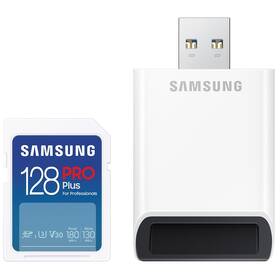 Paměťová karta Samsung SDXC PRO+ 128GB UHS-I U3 (180R/130W) + USB adaptér (MB-SD128SB/WW)