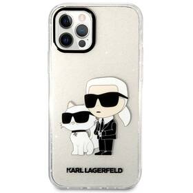 Kryt na mobil Karl Lagerfeld IML Glitter Karl and Choupette NFT na Apple iPhone 12/12 Pro průhledná
