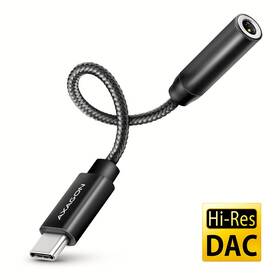 Redukce Axagon USB-C na 3.5mm jack - Hi-Res DAC audio adaptér (ADA-HC) černá